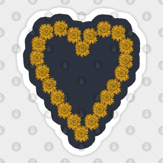 Valentines Day Heart Floral Art Sunflower Line Drawing Sticker by ellenhenryart